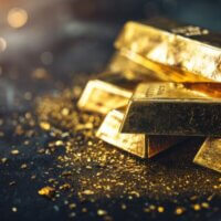 Stapel Goldbarren auf dunklem Hintergrund – physisches Goldbarren symbolisiert Werterhaltung, Goldinvestition und den zeitlosen Wertspeicher durch die Geschichte